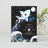 Blaues Tiefseehai Einladung (Stehend Vorderseite)