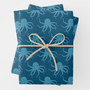 Blaues Tier Geschenkpapier Set