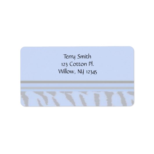 Blaues Tierfuttermuster Adressaufkleber (Vorne)