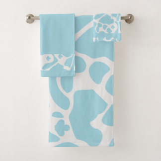 Blaues Tierhaut-Muster Badhandtuch Set