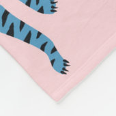 Blaues Tiger-asiatisches Muster Fleecedecke (Ecke)