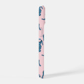 Blaues Tiger-asiatisches Muster iPhone 15 Hülle (Rechte Seite)