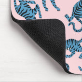 Blaues Tiger-asiatisches Muster Mousepad (Ecke)
