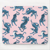 Blaues Tiger-asiatisches Muster Mousepad (Vorne)
