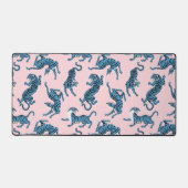 Blaues Tiger-asiatisches Muster Schreibtischunterlage (Vorderseite)