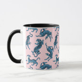 Blaues Tiger-asiatisches Muster Tasse (Links)