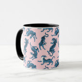 Blaues Tiger-asiatisches Muster Tasse (Vorderseite Links)