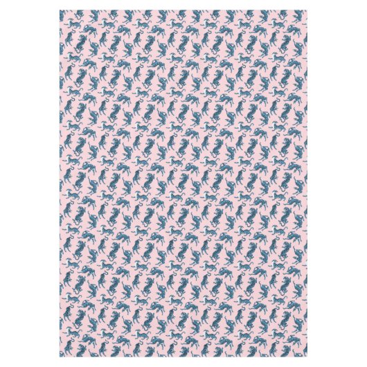 Blaues Tiger-asiatisches Muster Tischdecke (Vorderseite)