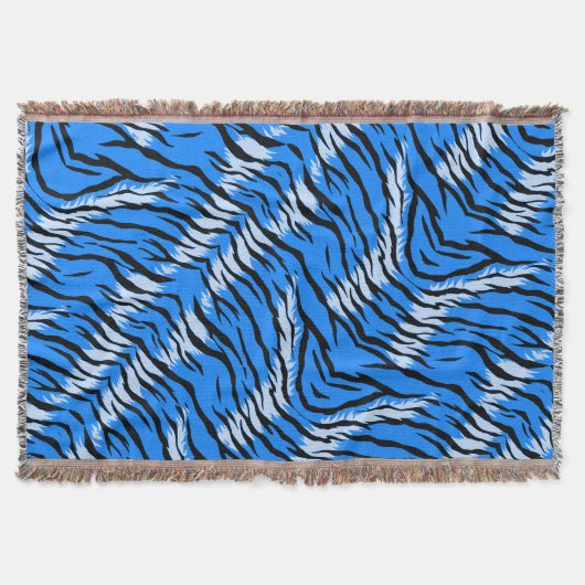 Blaues Tiger-Tierhaut-Musterdesign  Decke (Vorderseite)