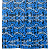 Blaues Tiger-Tierhaut-Musterdesign Duschvorhang (Vorderseite)