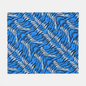 Blaues Tiger-Tierhaut-Musterdesign Fleecedecke (Vorderseite (Horizontal))