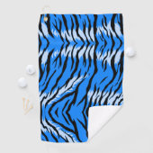 Blaues Tiger-Tierhaut-Musterdesign  Golfhandtuch (Insitu)