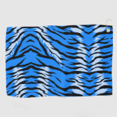 Blaues Tiger-Tierhaut-Musterdesign  Golfhandtuch (Horizontal)