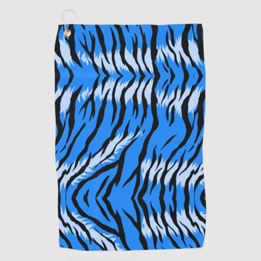 Blaues Tiger-Tierhaut-Musterdesign  Golfhandtuch (Vorderseite)