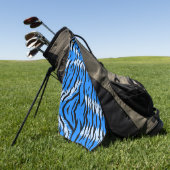 Blaues Tiger-Tierhaut-Musterdesign  Golfhandtuch (Gras)