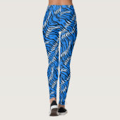 Blaues Tiger-Tierhaut-Musterdesign Leggings (Rückseite)