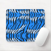 Blaues Tiger-Tierhaut-Musterdesign Mousepad (Mit Mouse)