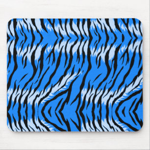 Blaues Tiger-Tierhaut-Musterdesign Mousepad