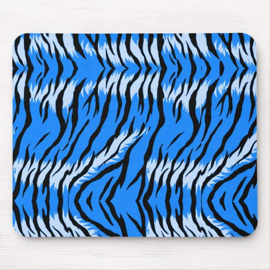 Blaues Tiger-Tierhaut-Musterdesign Mousepad (Vorne)