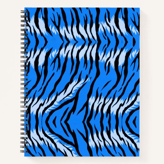 Blaues Tiger-Tierhaut-Musterdesign  Notizblock (Vorderseite)