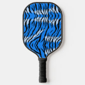 Blaues Tiger-Tierhaut-Musterdesign Pickleball Schläger (Vorderseite)