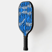 Blaues Tiger-Tierhaut-Musterdesign Pickleball Schläger (Links)