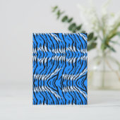 Blaues Tiger-Tierhaut-Musterdesign  Postkarte (Stehend Vorderseite)