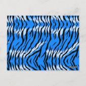Blaues Tiger-Tierhaut-Musterdesign  Postkarte (Rückseite)