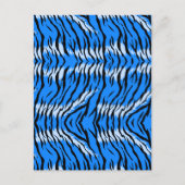 Blaues Tiger-Tierhaut-Musterdesign  Postkarte (Vorderseite)