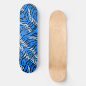 Blaues Tiger-Tierhaut-Musterdesign Skateboard (Vorderseite)