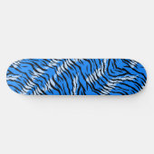 Blaues Tiger-Tierhaut-Musterdesign Skateboard (Horizontal)