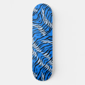 Blaues Tiger-Tierhaut-Musterdesign Skateboard (Vorderseite)