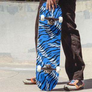 Blaues Tiger-Tierhaut-Musterdesign Skateboard