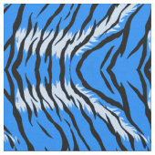 Blaues Tiger-Tierhaut-Musterdesign Stoff (Nahaufnahme)
