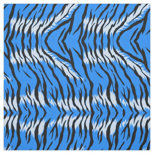 Blaues Tiger-Tierhaut-Musterdesign Stoff (Muster)