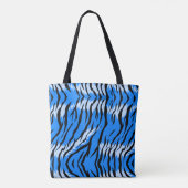 Blaues Tiger-Tierhaut-Musterdesign Tasche (Rückseite)