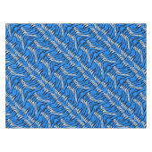 Blaues Tiger-Tierhaut-Musterdesign Tischdecke (Vorderseite (Horizontal))