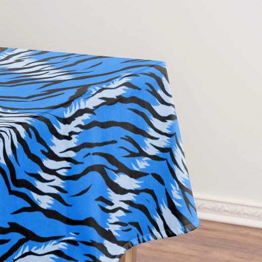 Blaues Tiger-Tierhaut-Musterdesign Tischdecke