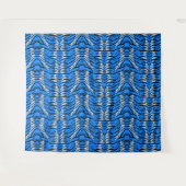 Blaues Tiger-Tierhaut-Musterdesign Wandteppich (Vorderseite (Horizontal))