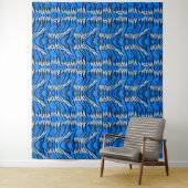 Blaues Tiger-Tierhaut-Musterdesign Wandteppich (Beispiel)