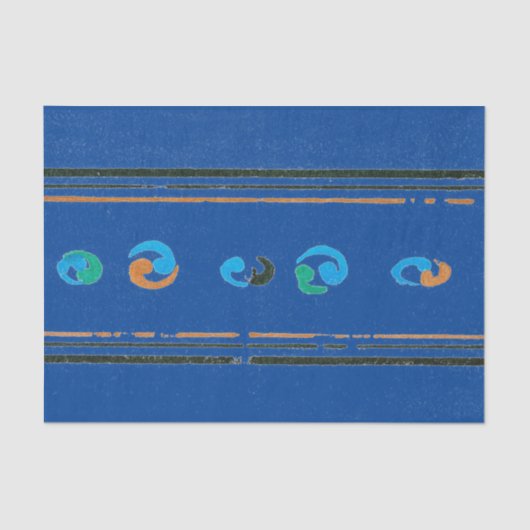 BLAUES TISSUPAPIER JAPANISCHER TEXTILDRUCK SEIDENPAPIER (Vorderseite)