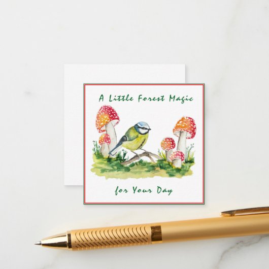 Blaues Tit und agrarisches Wasser Begleitkarte (Vorderseite/Rückseite Beispiel)