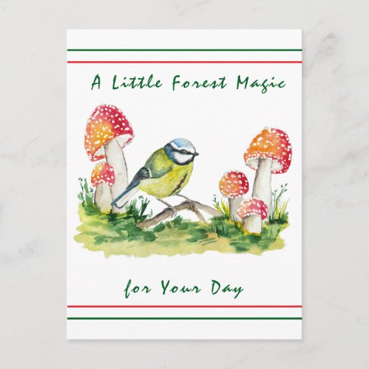 Blaues Tit und agrarisches Wasser Feiertagspostkarte (Vorderseite)