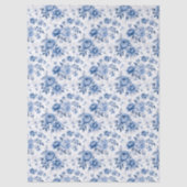 Blaues Toile-Blumentissuepapier Seidenpapier (Vorderseite)