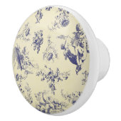 Blaues Toile französisches Land-Engel-Muster Keramikknauf (Rechts)