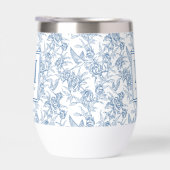 Blaues Toile-Französisches Monogramm Name (Rechts)