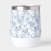Blaues Toile-Französisches Monogramm Name (Links)