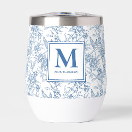 Blaues Toile-Französisches Monogramm Name