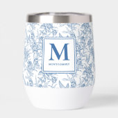 Blaues Toile-Französisches Monogramm Name (Rückseite)