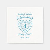 Blaues Topaz 4 Jahre weißer Brauch Serviette (Vorderseite)